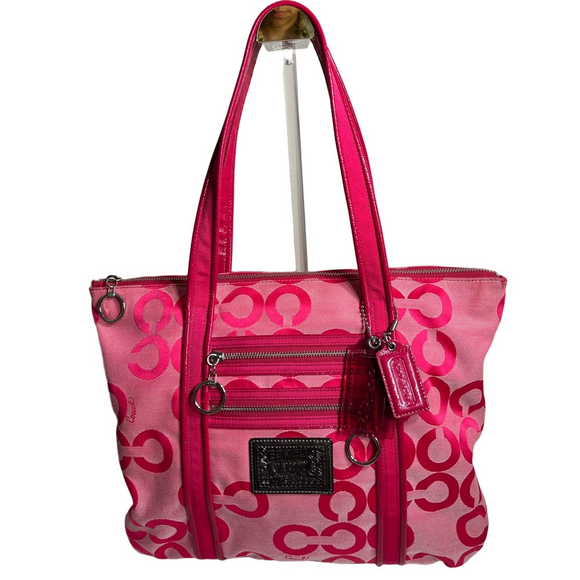 EUC Coach Poppy Pink Shoulder Bag - Picture 1 of 14